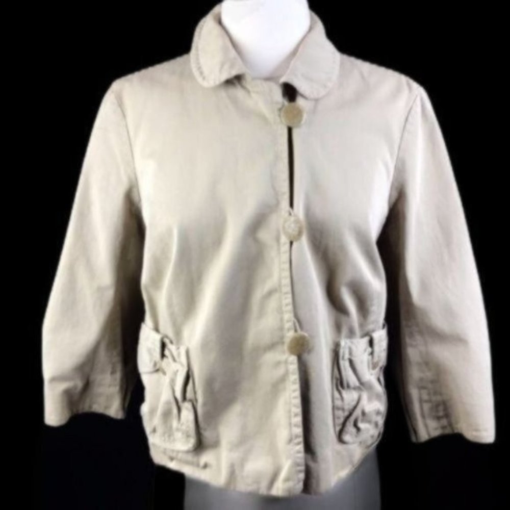 J Crew Womens Weathered Broken In Chino Twill Swing Jacket Size 8 Tan Beige